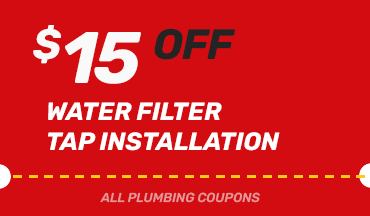 Joe plumber offers a discount for water filter tap installation service.